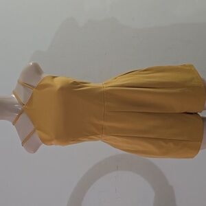 Girls' Mustard Yellow Smocked Strap Romper